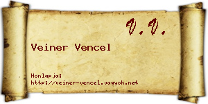 Veiner Vencel névjegykártya